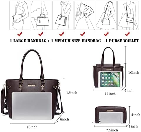 Women Tote Bag and Wallet Set Shoulder Satchel Handbags