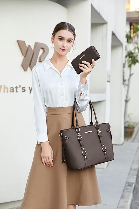 Women Tote Bag and Wallet Set Shoulder Satchel Handbags