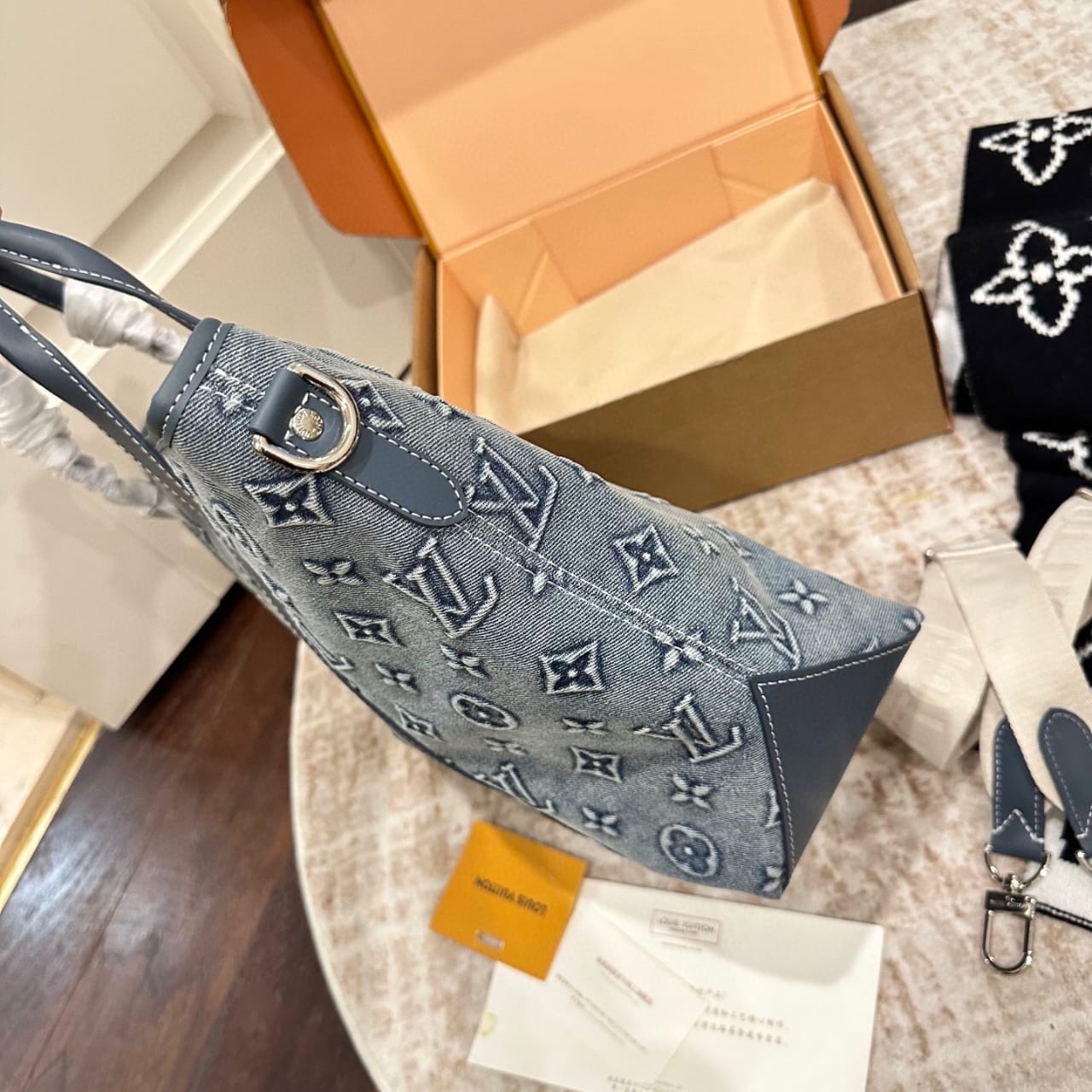 Pre Owned LV Denim Tote Bag Size 34 cm Best Quality